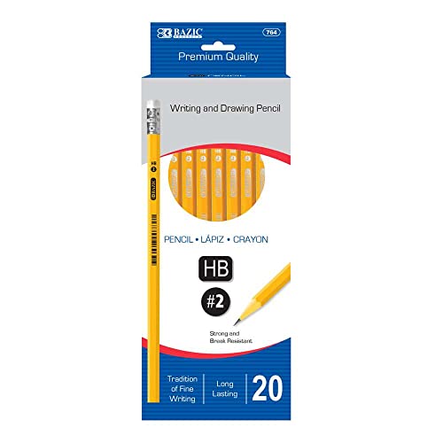 Bazic 764 Number 2 Premium Pencil Yellow Pencil - 20 per Pack