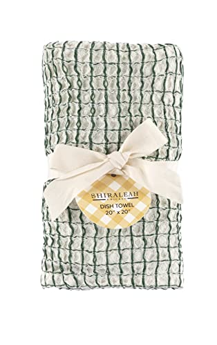 Shiraleah Hazel Green Waffle Weave Dish Towel