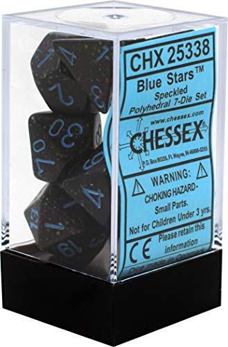 Chessex CHX25338 Dice-Speckled Blue Stars Set