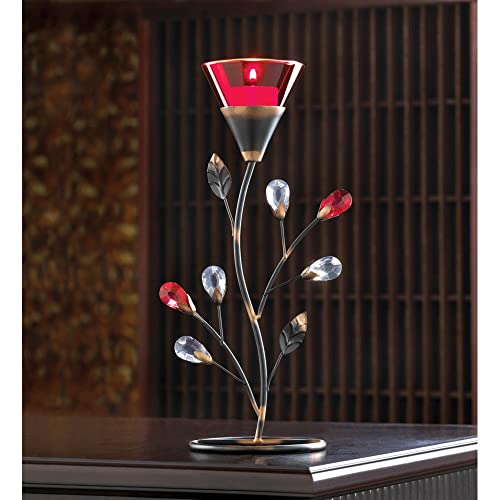 Sigma SLC Gifts & Decor D1083 Ruby Blossom Tealight Holder, Multicolor