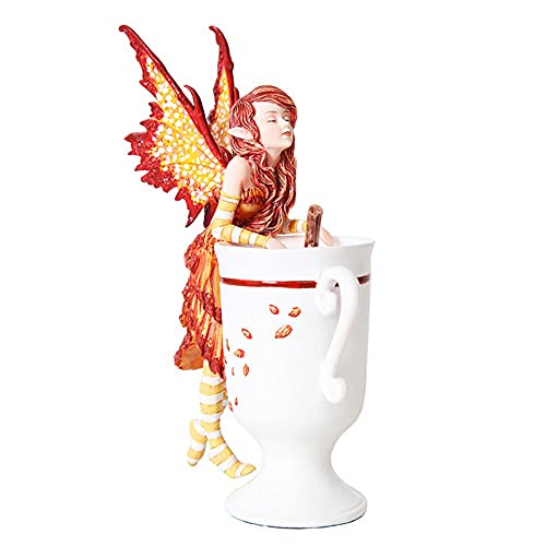 Pacific Trading PTC 6.25 Inch Cider Fairy with Mug and Cinnamon Stick Statue Figurine