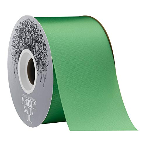 burton + BURTON McGinley Mills 2.5" W Acetate Satin Ribbon, Emerald Green, 50 Yard Spool