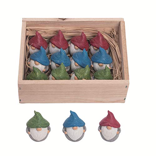 Transpac A3850 Resin Mini Gnomes Figurine in Box, Set of 12