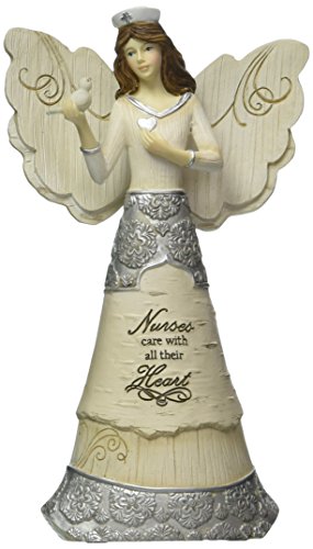 Elements Nurse Angel Figurine by Pavilion, 6-Inch, Holding Dove, Inscription Nurse Care with All Their Heart