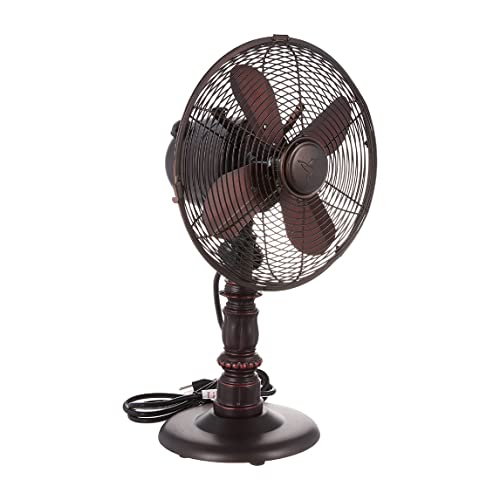 DecoBREEZE Oscillating Table Fan 3 Speed Air Circulator Fan, 10 In, Kipling