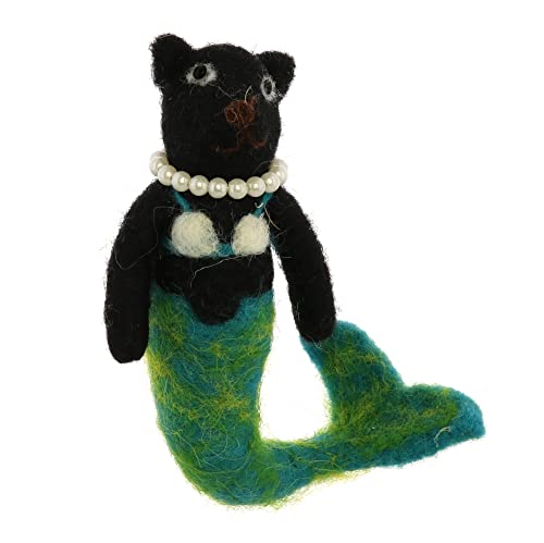 HomArt Mermaid Black Cat Ornament, 5-inch Height, Felt