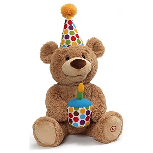 GUND Animated Happy Birthday Teddy Bear Stuffed Animal Plush, 10"