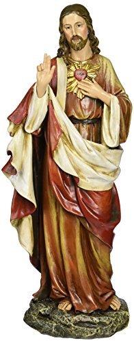 Renaissance Collection Joseph's Studio by Roman 10.25 Inch Tall Sacred Heart of Jesus Figure, Made of Stone Resin and Hand Painted