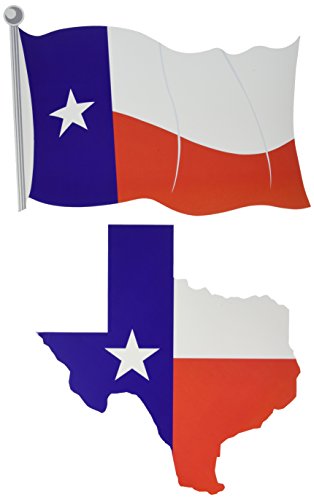 Beistle Texas Cut Outs 2 Piece Western Decorations USA Party Supplies, 13.5" & 14.5", Red/White/Blue