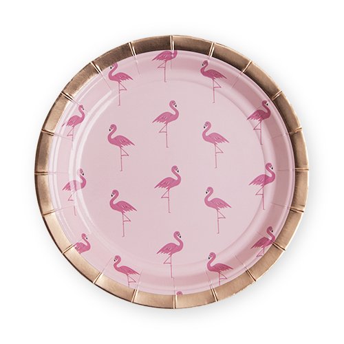 True Brands Cakewalk (Party) 6483 Flamingle Appetizer Disposable Plates, Multicolor