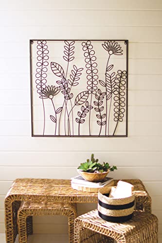 KALALOU CHW1314 Wire Flowers and Ferns Wall Art