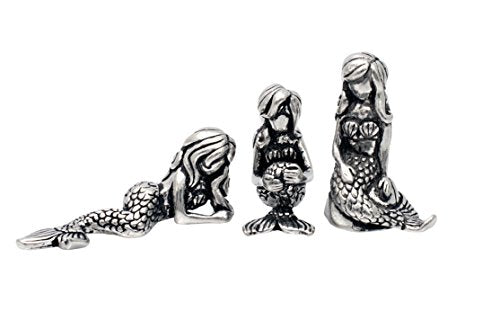 Basic Spirit Yoga Mermaid Figurine Set (Pewter)-Mini 3 pc. Set