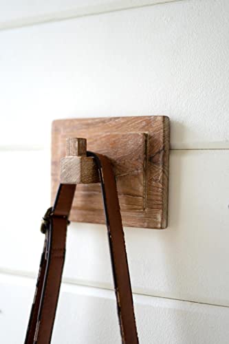 Kalalou NGA1433 Reclaimed Wood Coat Hook, 5-inch Length, Rectangle