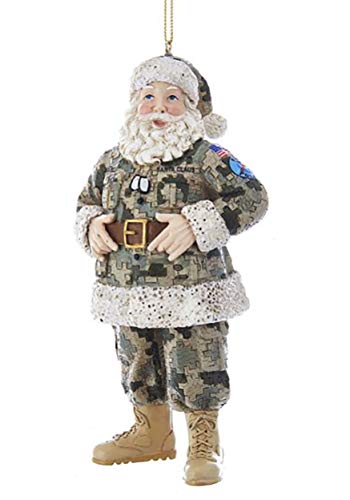 Kurt Adler C7673 Comouflage Military Santa Ornament, 5.25 inches Height