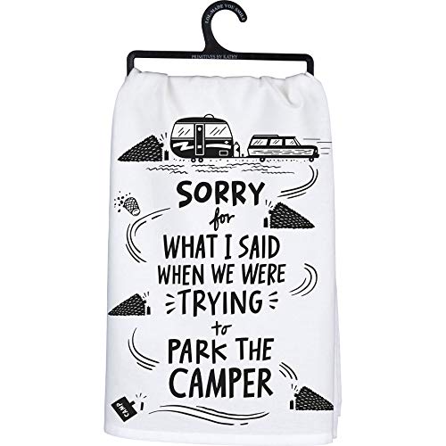 Primitives by Kathy Kitchen Dish Towel - We were Trying to Park The Camper