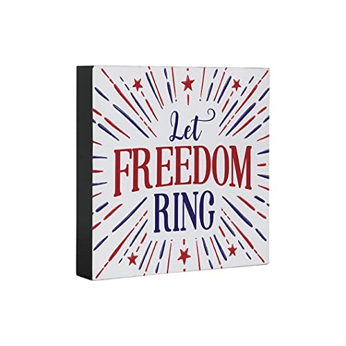 Carson Home Patriotic Collection Square Sitter, 6-inch Square (Freedom)