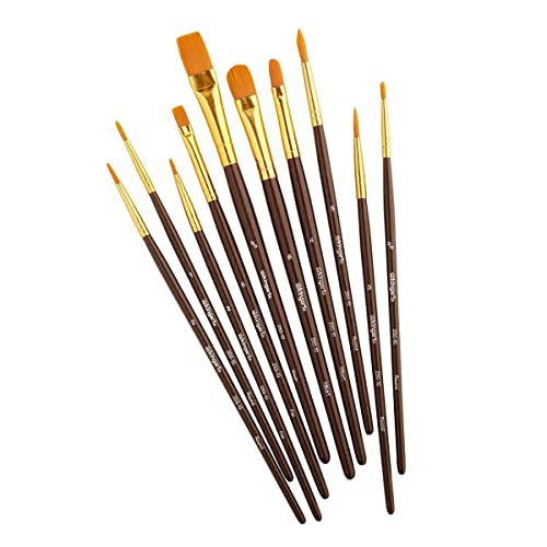 KINGART Value Pack All-Purpose Art, Craft & Hobby Paint Brushes, Set of 10