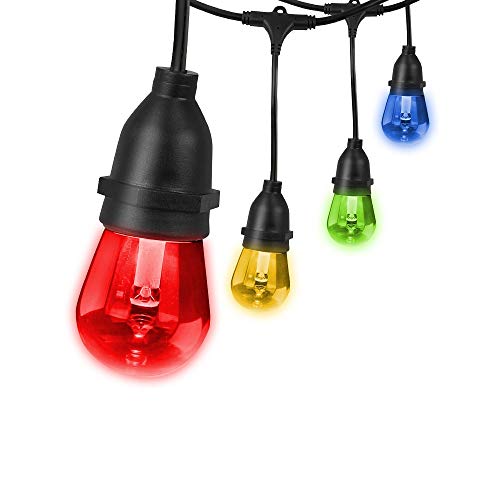 Feit Electric SL24-12/RGBW/AG 24 Foot Heavy-Duty Weather Resistant Decorative Indoor/ Outdoor 12 Sockets Google, Alexa WiFi Smart LED String Lights, 24'