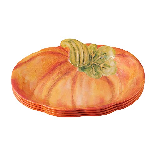Supreme Housewares UPware 4-Piece Pumpkin Heavyweight and Durable Melamine 10.5 Inch Bowls