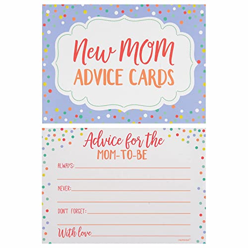 Amscan Baby Shower New Mommy Advice Cards, 4 7/8" x 3 7/16", Multicolor