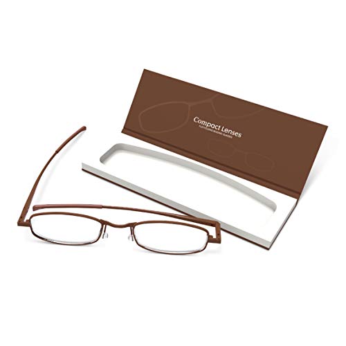 IF Compact Lenses Flat Folding-Reading Glasses Espresso +3.0
