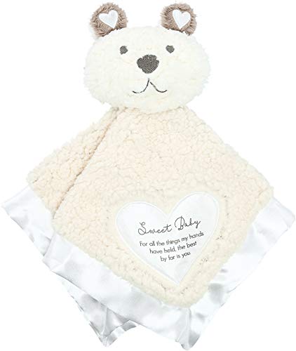 Pavilion - Sweet Baby - 15 Inch Square Baby Lovey Blanket with Bear Face