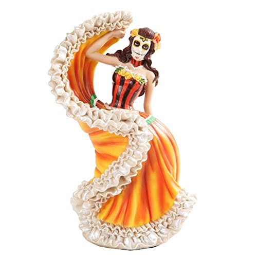 Pacific Trading Orange Day of The Dead Dancer Figurine DOD Home Decor