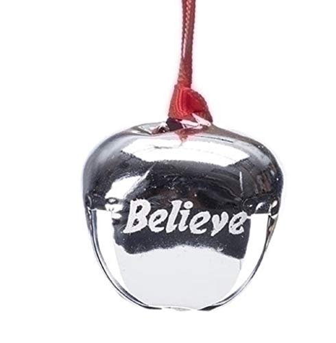 Believe Polar Express Bell Ornament by Roman Inc., Silver, Size: 1.5"