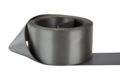 Ribbon Bazaar Double Faced Satin Ribbon - Premium Gloss Finish - 100% Polyester Ribbon for Gift Wrapping, Crafts, Scrapbooking, Hair Bow, Decorating & More - 5/8 inch Pewter 50 Yards