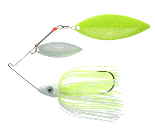 Nichols Lures DF20-1 Pulsator Depth Finder Metal Flake Spinnerbait White & Chartreuse 1 oz