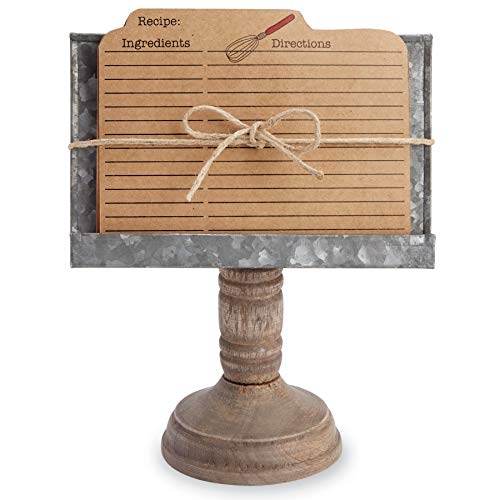 Mud Pie Recipe Stand & Card Set, Gray, 8-inch
