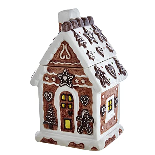 Kurt Adler Adler Cookie Jar Gingerbread House, 10.2-Inch, Brown