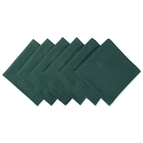 DII Design Solid Napkin Set Collection, 20x20, Dark Green, 6 Piece