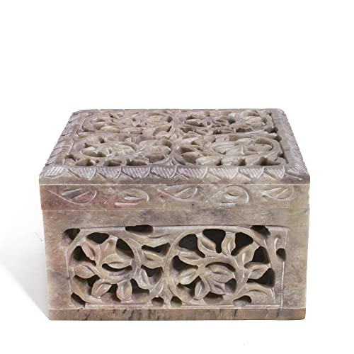 Hashcart Hand-Carved Decorative Keepsake Box | makeup storage | jewelry gift box | Tarot card box