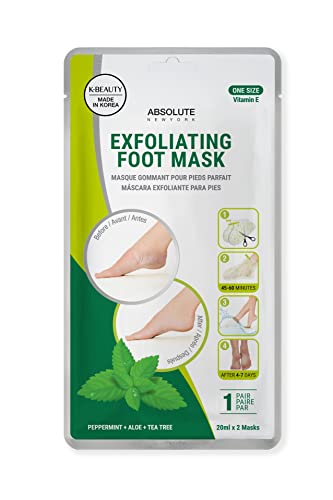 Absolute New York Exfoliating Foot Mask (Peppermint + Aloe + Tea Tree)