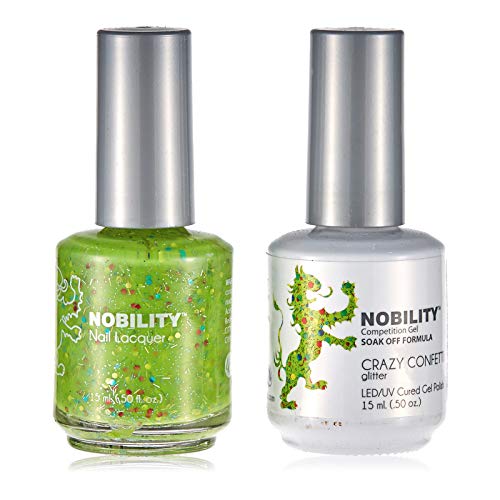 Lechat Nobility ‚Äì Gel Polish & Nail Lacquer Set - Glitter Collection - 0.5oz (Crazy Confetti NBCS108)
