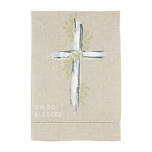 Mud Pie Cross Painted Towel, 21-inch