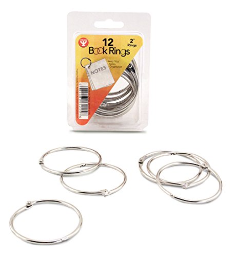 Hygloss Products, Inc 2" Silver 12-pk Book 2 Inch Steel Metal Binder Rings, 12 Pack