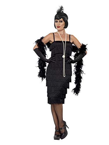 Smiffys mens Flapper Adult Sized Costumes, Black, L - US Size 14-16