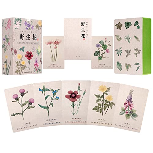 Prime Muse Korean Wildflower Advice Oracle Tarot Cards - illustrations were not processed by digital artwork, but by Korean traditional folk painting √íMinhwa√ì on the actual paper, Hanji(Korean paper).