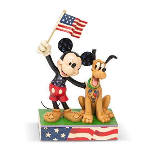 Enesco Disney Traditions by Jim Shore Mickey and Pluto Patriotic Figurine