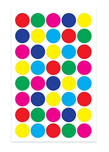 Hygloss Products - Self Adhesive Circle Stickers - Variety of Bright Colors - Great for Arts, Crafts, DIY Projects & Much More - 3/4 inch - 3 Sheets