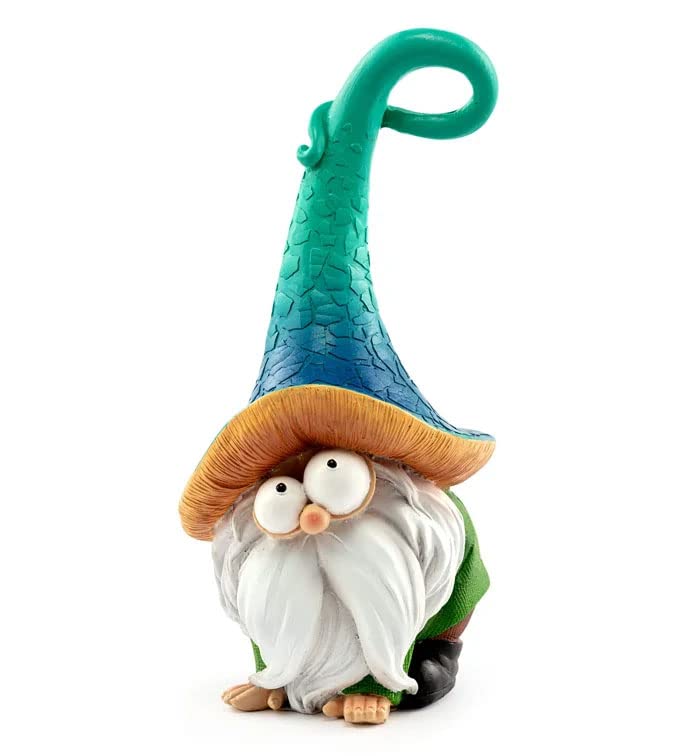 Napco Fish Tail Gnome Teal 7.25 x 4 Resin Outdoor Garden Statue