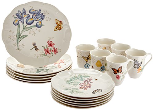 Lenox Butterfly Meadow 18-Piece Dinnerware Set, Service for 6, White - 6342794