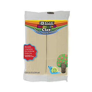 BAZIC Modeling Clay Cream White Color 1 LB, Light Dough Art Craft, Non Toxic Gift for Artist Kids Toddler Boys Girls, Bulk for Classroom, 1-Pack