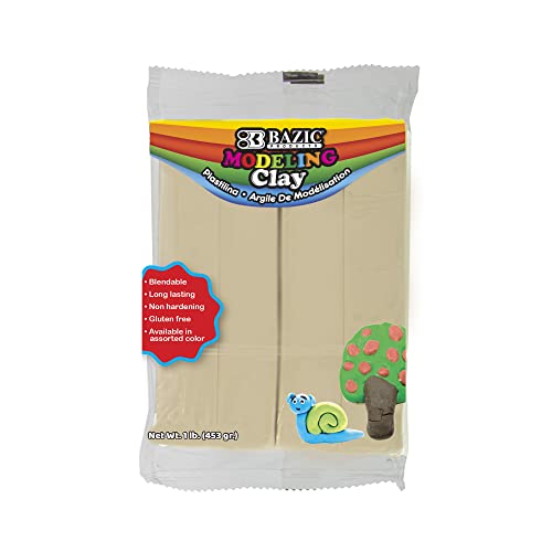 BAZIC Modeling Clay Cream White Color 1 LB, Light Dough Art Craft, Non Toxic Gift for Artist Kids Toddler Boys Girls, Bulk for Classroom, 1-Pack