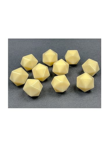 Chessex Customizable Ivory Blank Opaque Polyhedral Dice D20 (20 Sided) 16mm (5/8in) Pack of 10