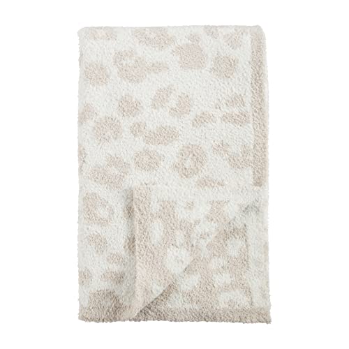 Mud Pie Cream Leopard Blanket, 60-inch