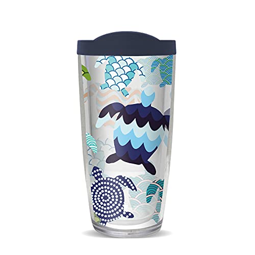 FREEHEART Colorful Sea Turtles 22oz Tumbler with Navy Lid