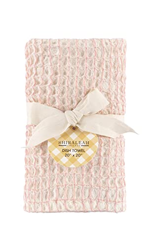 Shiraleah Hazel Pink Waffle Weave Dish Towel